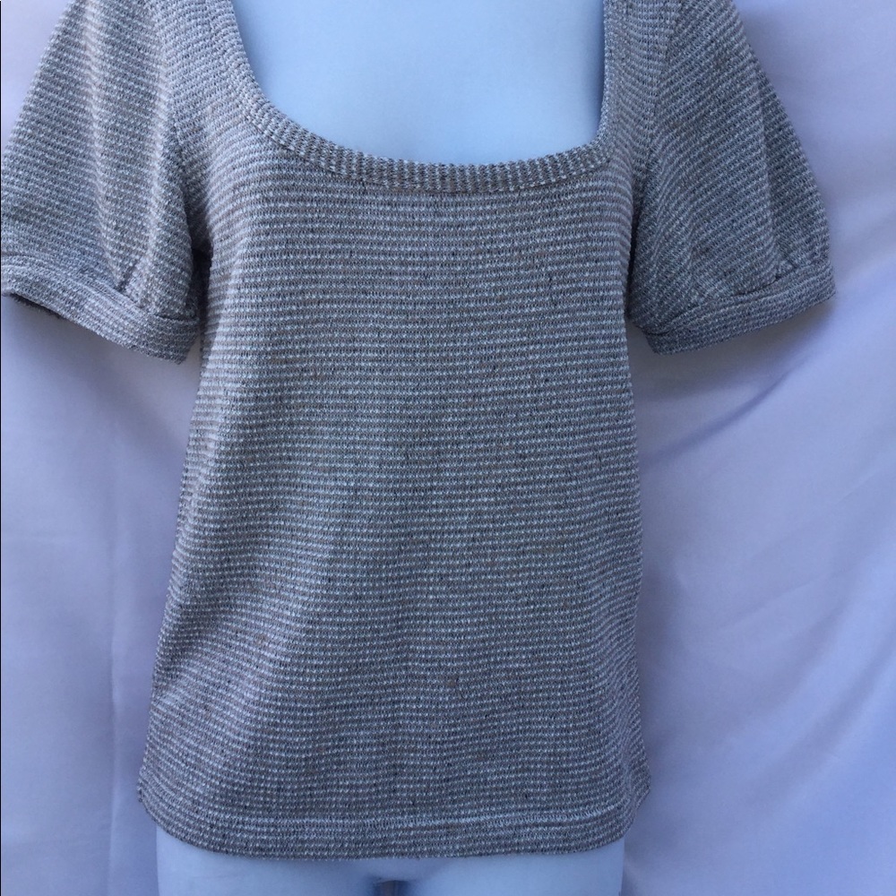 Free People size Small scoop metallic short sleeve - Picture 6 of 6